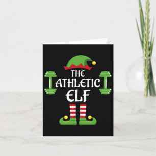 Cartão Homenagem à Família Athletic Elf Grupo de Natal Es