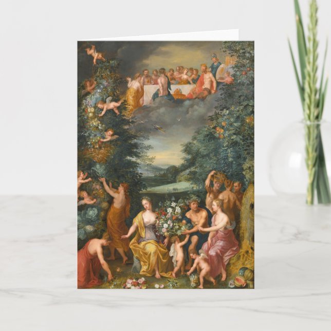 Cartão Homenagem à Flora da Deusa, Banquete dos Deuses (Frente)