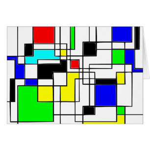 Cartão Homenagem Aleatória A Mondrian
