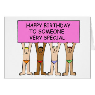 Cartão Homens alegres do aniversário nas cuecas