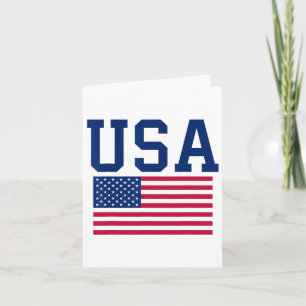 Cartão Homens Camiseiros Homens Crianças Bandeira America