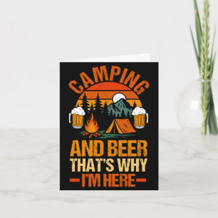 Cartão Homens cerveja camping vida acampamento floresta c
