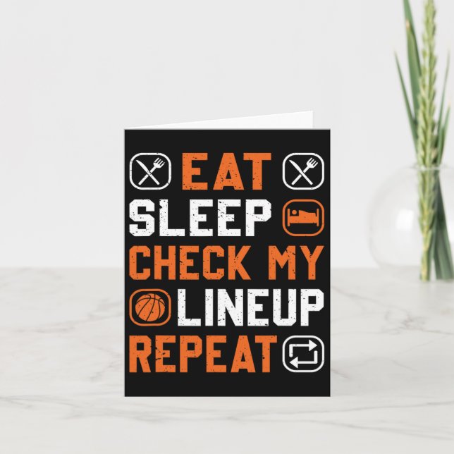 Cartão Homens De Basquete Verificam A Minha Linha (Frente)