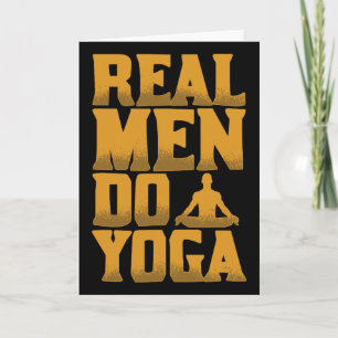 Cartão Homens de Verdade Fazem Yoga Presente Divertido Pa