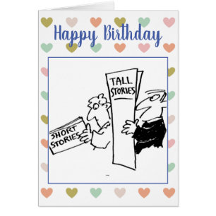 Cartão Homens Lendo Livros de Piada de Histórias Curtas 