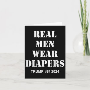 Cartão Homens Vestem Fralda Trump 2024 Homens Engraçados 