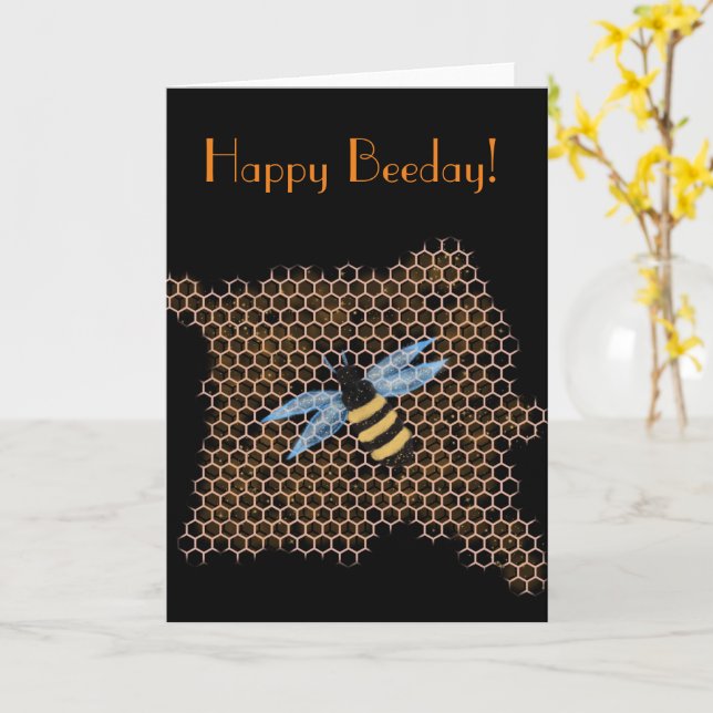 Cartão Honey Bee Birthday (Flor Amarela)