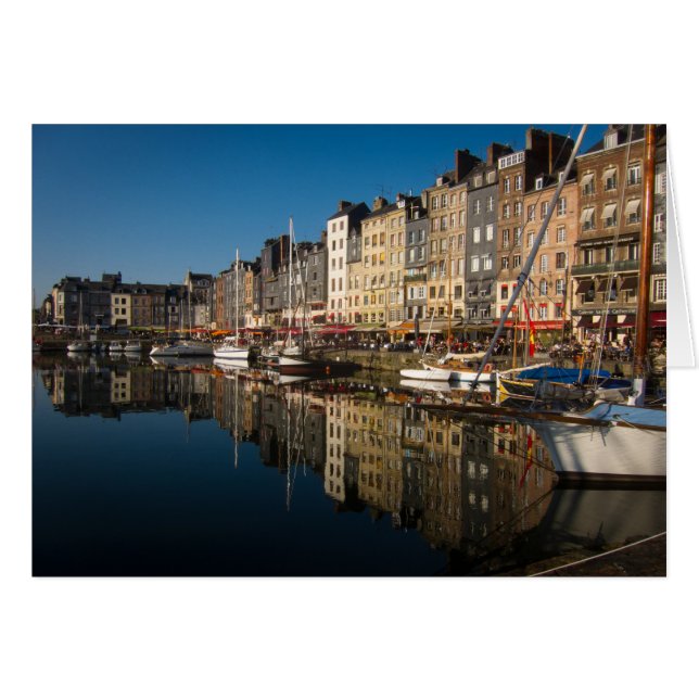 Cartão Honfleur Harbour, França (Frente Horizontal)