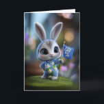 Cartão Hooded Baby Bunny “You Can Do It” Encouragement<br><div class="desc">This heart-melting encouragement card features a tiny hooded baby bunny in a sparkling, floral-embroidered blue romper, proudly holding a “You Can Do It!” flag. With its soft light and magical detailing, this card is perfect for anyone who needs a gentle push, a boost of confidence, or a sweet reminder that...</div>