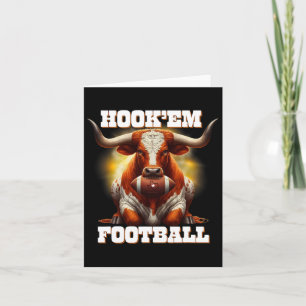 Cartão Hook'em Estado do Texas Futebol Com Cabelo E Chifr