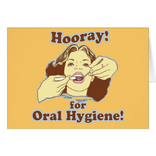 Cartão Hooray para a higiene oral retro