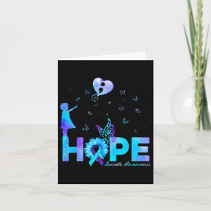 Cartão Hope Butterfly Sunflower Prevention Awaren
