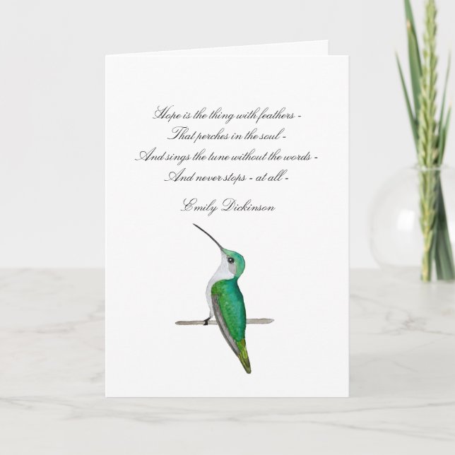 Cartão Hope Emily Dickinson Obrigado (Frente)