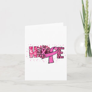 Cartão Hope Sunflower Leopard Pink Ribbon Breve Cancer A