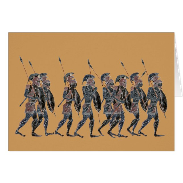 Cartão Hoplites do grego clássico da panóplia no (Frente Horizontal)