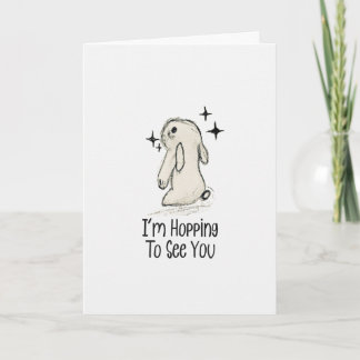 Cartão Hopping To See You Soon Bunny Kids Card