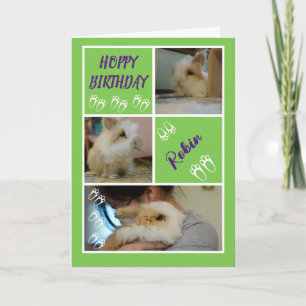 Cartão Hoppy Birthday Engraçado Coelho Pun Foto Saudação