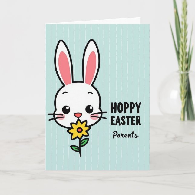 Cartão Hoppy Easter Parents Rabbit Card (Frente)
