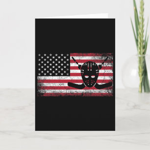 Cartão Hóquei 4 De Julho Bandeira Americana Patriótico EU