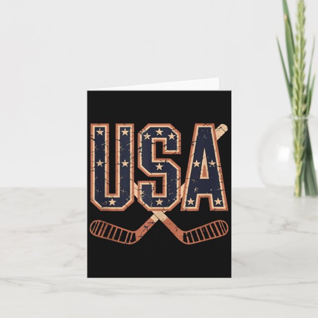 Cartão Hóquei da Bandeira Americana (Frente)