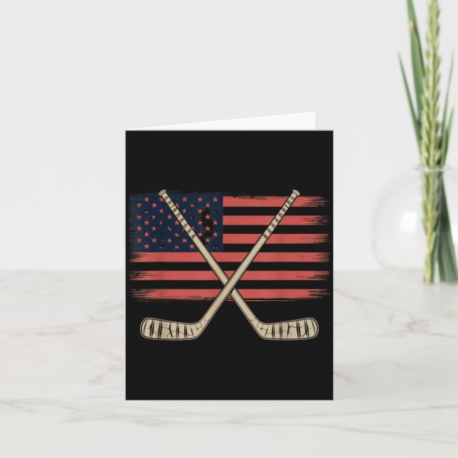 Cartão Hóquei da Bandeira Americana (Frente)