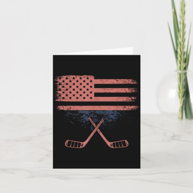 Cartão Hóquei da Bandeira Americana (Frente)