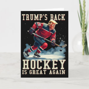 Cartão Hóquei Engraçado Trump Jogador Legal Vintage Hóque
