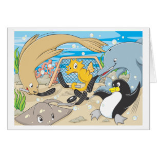 Cartão Hóquei subaquático por animais