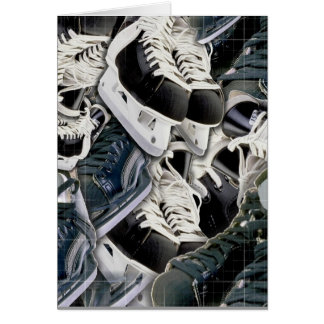 Cartão Hóquei. uma outra estação, uma outra vara quebrada