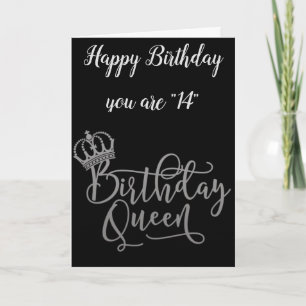CARTÃO HORA DE CELEBRAR A "14" QUEEN DE ANIVERSÁRIO