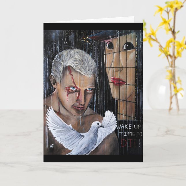 Cartão Hora de Morrer! Pintura de Alfred Fox (Flor Amarela)