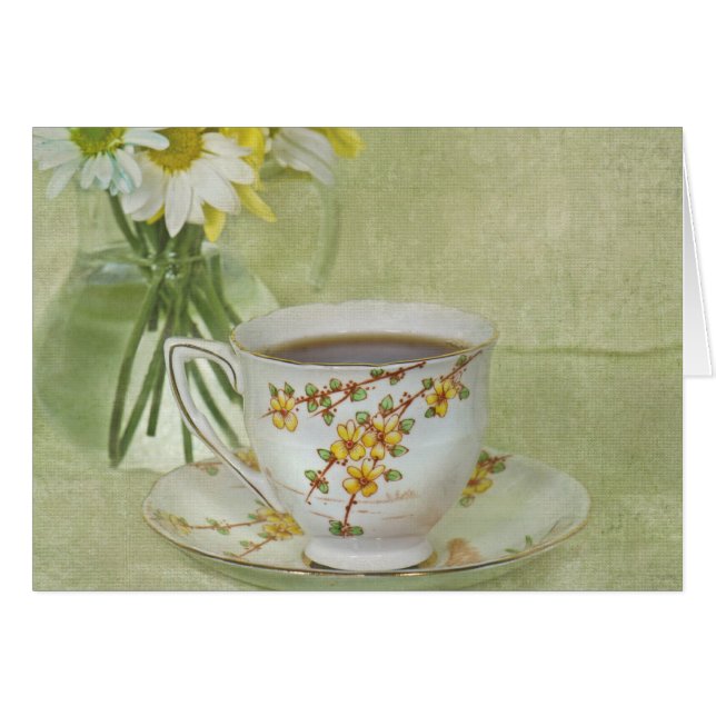 Cartão Hora do chá (Frente horizontal)