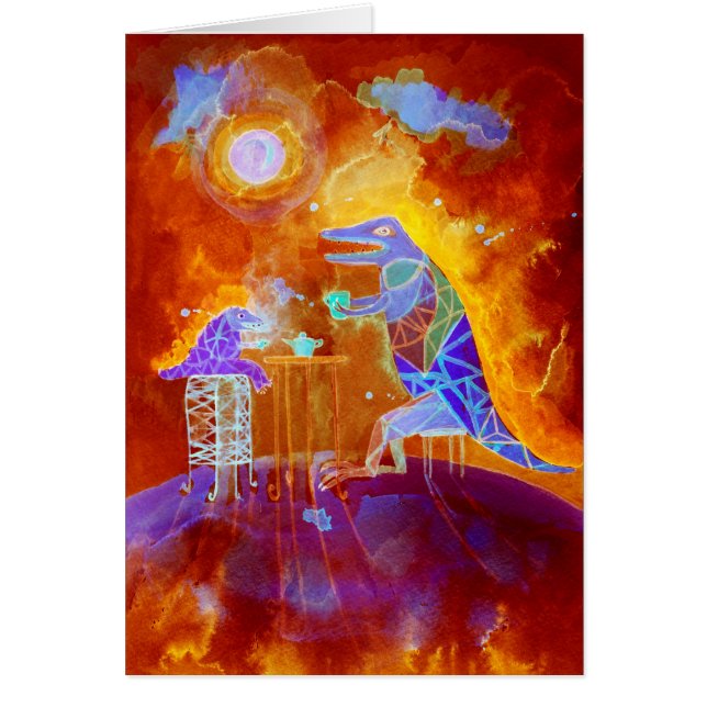 Cartão hora do chá em Marte (Frente)