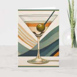 Cartão Hora do Coquetel Martini Moderno de Meados do Sécu