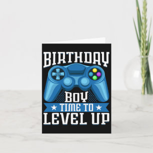 Cartão Hora do Menino Subir de Nível Video Game Aniversár