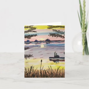 Cartão Horizonte Sol, Com Texto, Placa De 4" x 5,6"