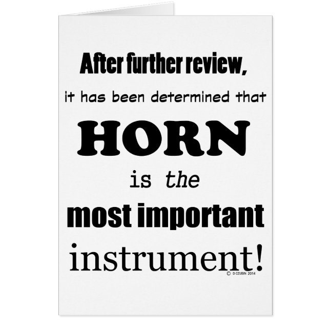 Cartão Horn - Instrumento mais importante (Frente)