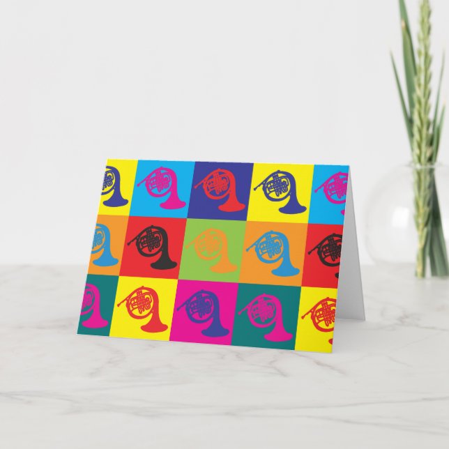 Cartão Horn Pop Art francês (Frente)