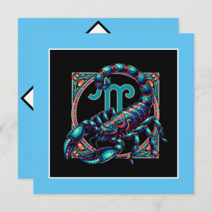 Cartão Horoscope Sinal Scorpio Astrologia Aniversário