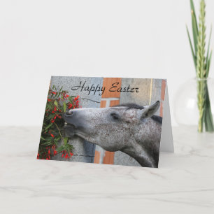 Cartão Horse and Flowers Happy Easter