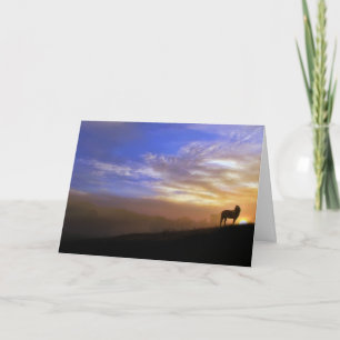 Cartão Horse and Sunset Sympathy Card