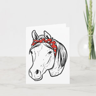 Cartão Horse Bandana Horseback Andando Raparigas Equestre