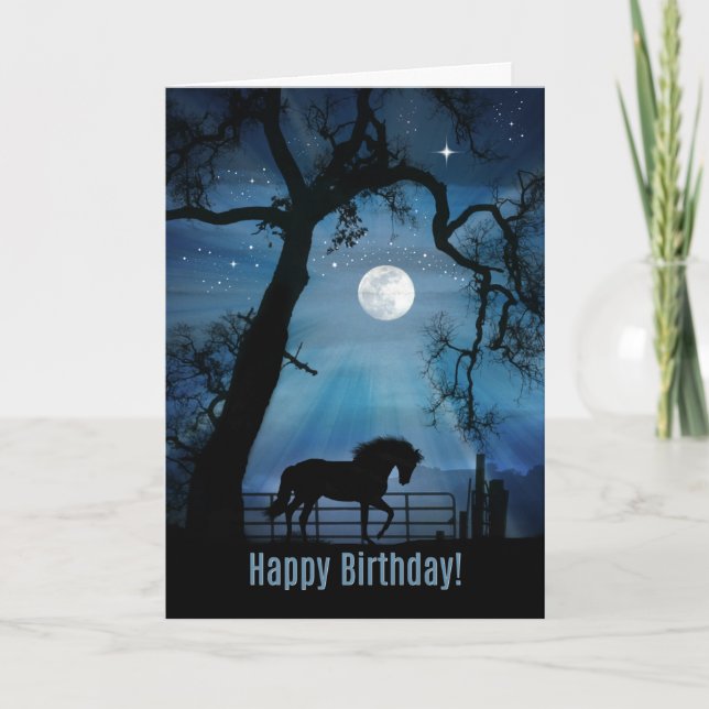 Cartão Horse Happy Birthday Card Dreams torna realidade (Frente)