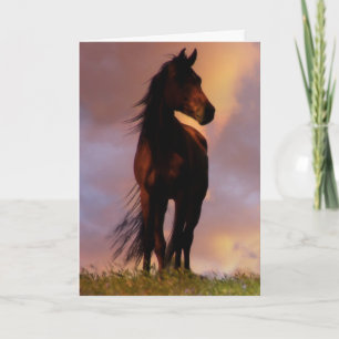 Cartão Horse in the Sunset Birthday Card