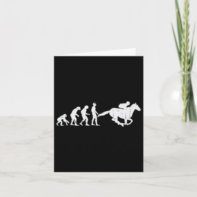 Cartão Horse Riding Evolution Funny Horseback Racing Eque (Frente)
