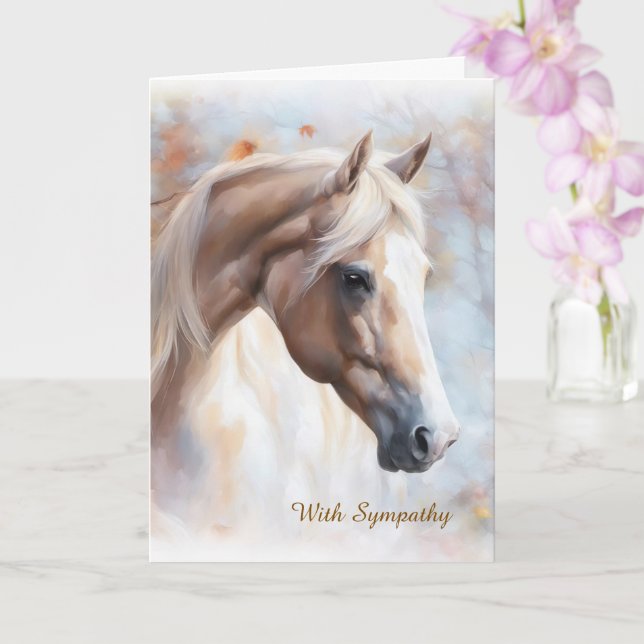 Cartão Horse Sympathy with Beautiful Horse Condolences (Orquídea)