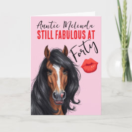 Cartão Horse Themed Fabulous at 40 Birthday Card