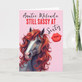 Cartão Horse Themed Sassy at 60 Birthday Card