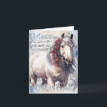Cartão Horse Winter Christmas Watercolor<br><div class="desc">Horse Winter Christmas Watercolor</div>