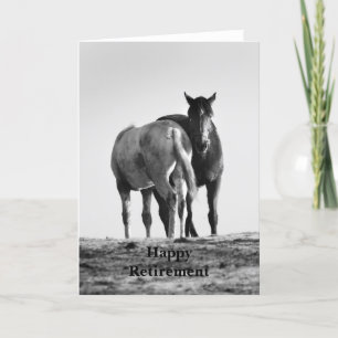 Cartão Horses Grazing Happy Retirement Card